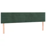 sötétzöld bársony rugós és LED-es ágy matraccal 180x200 cm