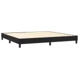 fekete bársony rugós és LED-es ágy matraccal 200x200 cm