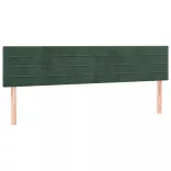 sötétzöld bársony rugós és LED-es ágy matraccal 200x200 cm