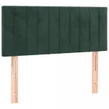sötétzöld bársony rugós és LED-es ágy matraccal 80 x 200 cm