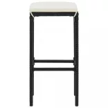 6 db fekete polyrattan bárszék párnával