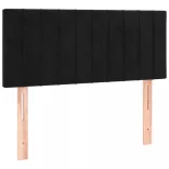 fekete bársony rugós és LED-es ágy matraccal 100x200 cm