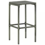 6 db szürke polyrattan bárszék párnával