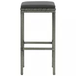 6 db szürke polyrattan bárszék párnával