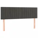 sötétszürke bársony rugós és LED-es ágy matraccal 140x190 cm