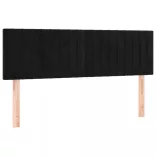 fekete bársony rugós és LED-es ágy matraccal 140x200 cm