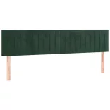 sötétzöld bársony rugós és LED-es ágy matraccal 180x200 cm