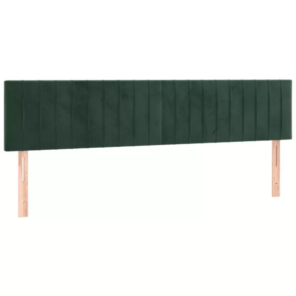 sötétzöld bársony rugós és LED-es ágy matraccal 180x200 cm
