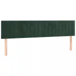 sötétzöld bársony rugós és LED-es ágy matraccal 200x200 cm