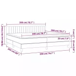 sötétzöld bársony rugós és LED-es ágy matraccal 200x200 cm