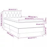 fekete bársony rugós és LED-es ágy matraccal 80 x 200 cm