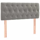 világosszürke bársony rugós és LED-es ágy matraccal 90x190 cm