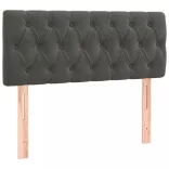 sötétszürke bársony rugós és LED-es ágy matraccal 90x190 cm