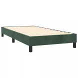 sötétzöld bársony rugós és LED-es ágy matraccal 90x200 cm