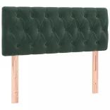 sötétzöld bársony rugós és LED-es ágy matraccal 90x200 cm