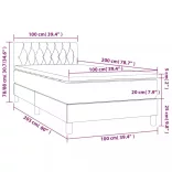 fekete bársony rugós és LED-es ágy matraccal 100x200 cm