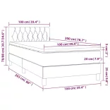 sötétzöld bársony rugós és LED-es ágy matraccal 100x200 cm