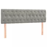 világosszürke bársony rugós és LED-es ágy matraccal 140x190 cm