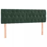 sötétzöld bársony rugós és LED-es ágy matraccal 140x200 cm