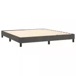 sötétszürke bársony rugós és LED-es ágy matraccal 160x200 cm