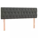 sötétszürke bársony rugós és LED-es ágy matraccal 160x200 cm