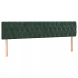 sötétzöld bársony rugós és LED-es ágy matraccal 200x200 cm