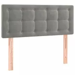 világosszürke bársony rugós és LED-es ágy matraccal 80 x 200 cm