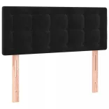 fekete bársony rugós és LED-es ágy matraccal 80 x 200 cm