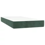 sötétzöld bársony rugós és LED-es ágy matraccal 90x200 cm