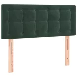 sötétzöld bársony rugós és LED-es ágy matraccal 90x200 cm