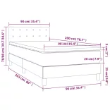 sötétzöld bársony rugós és LED-es ágy matraccal 90x200 cm