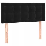 fekete bársony rugós és LED-es ágy matraccal 100x200 cm