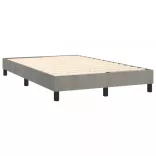 világosszürke bársony rugós és LED-es ágy matraccal 120x200 cm