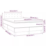 sötétzöld bársony rugós és LED-es ágy matraccal 120x200 cm
