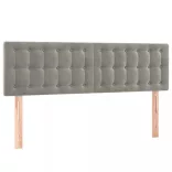 világosszürke bársony rugós és LED-es ágy matraccal 140x190 cm