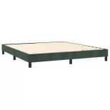 sötétzöld bársony rugós és LED-es ágy matraccal 160x200 cm