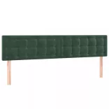 sötétzöld bársony rugós és LED-es ágy matraccal 200x200 cm