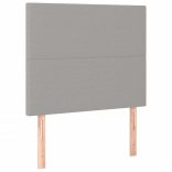 világosszürke szövet rugós és LED-es ágy matraccal 100x200 cm