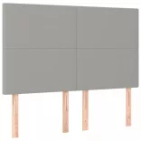 sötétszürke szövet rugós és LED-es ágy matraccal 140x190 cm