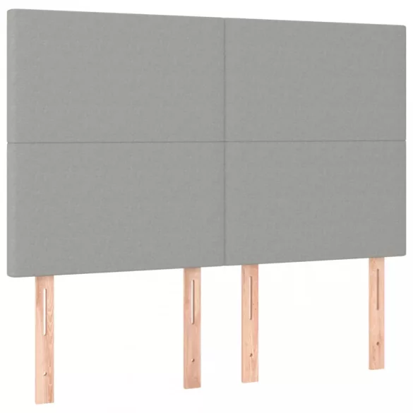 sötétszürke szövet rugós és LED-es ágy matraccal 140x190 cm