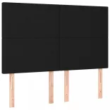 fekete szövet rugós és LED-es ágy matraccal 140x200 cm