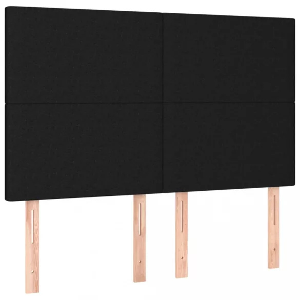 fekete szövet rugós és LED-es ágy matraccal 140x200 cm