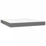 sötétszürke szövet rugós és LED-es ágy matraccal 160x200 cm