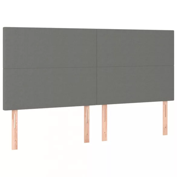 sötétszürke szövet rugós és LED-es ágy matraccal 180 x 200 cm