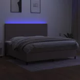 tópszínű szövet rugós és LED-es ágy matraccal 200 x 200 cm