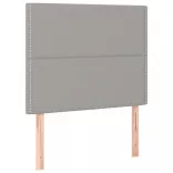 világosszürke szövet rugós és LED-es ágy matraccal 90x190 cm