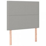 világosszürke szövet rugós és LED-es ágy matraccal 120 x 200 cm