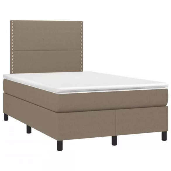 tópszínű szövet rugós és LED-es ágy matraccal 120 x 200 cm