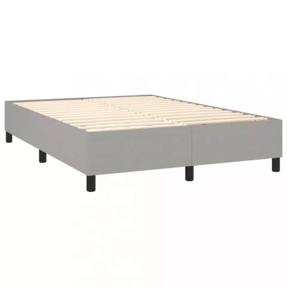 sötétszürke szövet rugós és LED-es ágy matraccal 140x190 cm