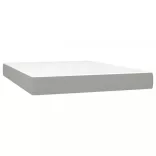 sötétszürke szövet rugós és LED-es ágy matraccal 140x190 cm